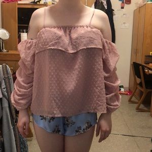 Flowy Blouse cold-shoulder
